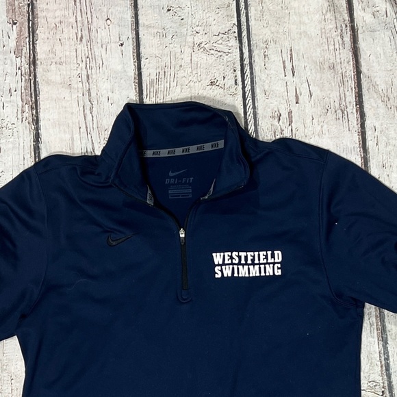Westfield New Jersey Swimming Nike Dri-Fit Blue Athletic Zip Up Jacket Gym - Picture 2 of 5